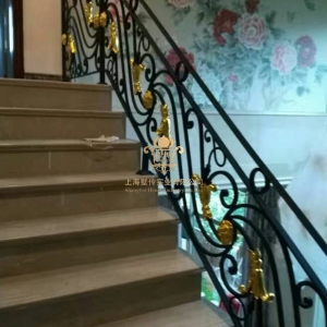 弧形鐵藝樓梯扶手款式6